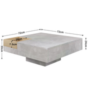 Square Coffee Table Grey !SALE! Marble Effect Storage Drawer Oak Living Room