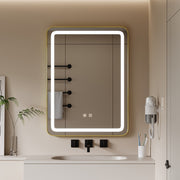 60x80cm Wall Bathroom Mirror with Illuminated LED Lights Touch Contorl Demister