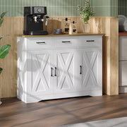 Sideboard Cabinet with Drawers Storage Buffet Cupboard 3 Door 3 Drawer White