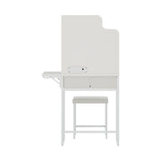 Dressing Table With Drawer LED Mirror Stool Set Makeup Desk Vanity Table Bedroom