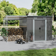 Metal Garden Shed 8 X 6, 8 X 8, 8 X 10 ft Storage Shed House with Extended Roof