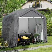 8x8FT Portable Bike Shelter Waterproof Steel Frame Outdoor Garden Storage Shed