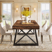 160cm Rectangular Dining Table for 4-6 Farmhouse Kitchen Table for Dining Room