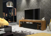 TV Unit TV Stand Cabinet Sideboard Storage Oak Black Matt Media Console 160cm
