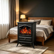 Electric Fireplace Heater Adjustable Flame Brightness 900/1800W Freestanding