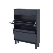 Modern Freestanding Shoe Cabinet Organizer with 2 Flip & 1 Pull-Out Drawers New