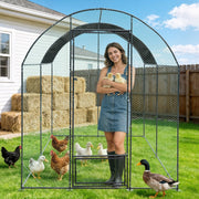 2X3M Walk In Chicken Run Coop Large Outdoor Pen Metal Duck Hen Poultry Cage Shed