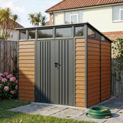 8 x 7ft Metal Garden Shed Waterproof Outdoor Bike Tool Storage Shed Double Doors