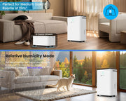Dehumidifier 12L for Home with Automatic Humidity Sensor & Continuous Drainage