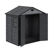 Plastic Sheds Outdoor Garden Shed 8x4FT Wood Grain Utility Tool Storage House