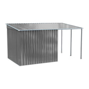 5.5 X 5.5FT Metal Garden Shed Tools Bikes Storage House Shelter with Side Canopy