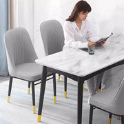 2/4/6 Faux Leather Dining Chairs Upholstered seat with Metal Legs Kitchen Chairs