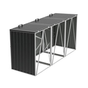 LARGE Triple Wheelie Bin Storage Metal Store Cover Garden Rubbish Dustbin 3 Shed
