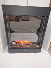 Realistic LED Electric Fireplace, Adjustable Heater Flame CHARLTON AND JENRICK