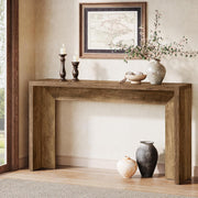 55 Inch Farmhouse Console Table, Narrow Wooden Entryway Sofa Table for Hallway