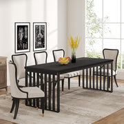 Industrial Dining Table for 6-8 People, 180cm Rectangular Kitchen Dinner Table
