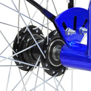 24 Inch Adult Trike Tricycle Foldable 3 Wheel Bike 7-Speed With Basket Blue UK