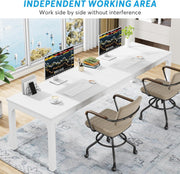 78.7 Inch Extra Long Computer Desk 2 Person Desk Industrial Office Writing Table