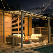 3 x 3m Wall Mounted Pergola Outdoor Aluminium Gazebo Patio Lean to Awning Deck