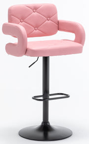 2 LARGE BAR STOOLS PLUSH SEAT GAS LIFT SWIVEL BREAKFAST KITCHEN BAR LARGE SEAT
