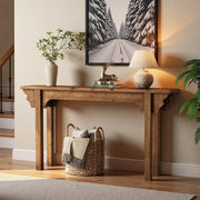 63 Inch Solid Wood Console Table Farmhouse Narrow Sofa Table for Entryway,Foyer