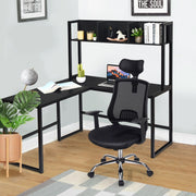 L-Shaped Corner Computer Desk Large PC Table Workstation with Storage Bookcase