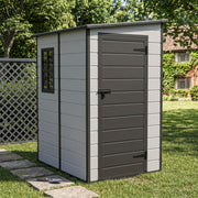 5X4FT Plastic Garden Shed Outdoor Tool Storage Sheds Lockable House with Window