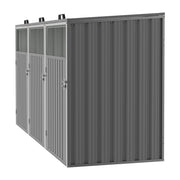 Triple Wheelie Bin Storage Metal Store Cover Garden Rubbish Dustbin 3 Sheds Grey