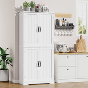 Pantry Cupboard, 180 cm Tall Kitchen Storage Cabinet with 4 Wooden Doors