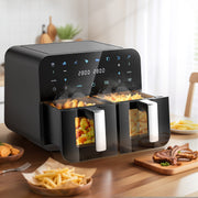 Air Fryer 9L Dual Basket 8 Program for Oil Free & Low Fat Healthy Cooking 2400W