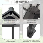 3.6 x 4m Aluminium Hardtop Gazebo Canopy with Polycarbonate Roof & Sidewalls