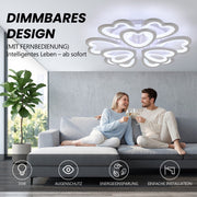 Modern LED Ceiling Light RGB Heart Design Chandelier Lamp with Remote Control UK