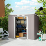 7x4ft Garden Bike Shed Outdoor Patio Tools Storage Lockable Double Doors Vents