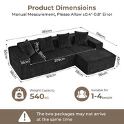 JUMBO CORD MODULAR L SHAPE CORNER SOFA 4 SEATER FURNITURE SETTEE SUITE POUFFE UK