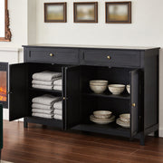 Modern Sideboard Buffet Cabinet with Storage Cabinets 4 Doors 2 Drawers Black