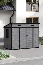 8x4ft Outdoor Large Shed Plastic Garden Tools Bike Storage Shed House SlopedRoof