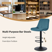 4PCS Swivel Bar Stools Velvet/Faux Suede Breakfast Adjustable Height Bar Chair