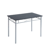 Dining Table and Chairs Set Metal Wood Effect Table Dining Set 4 Chairs Silvia