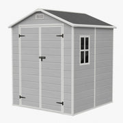 Grey Wood Grain Plastic Garden Shed 6x8 6x6 5x3 Outdoor Tool Bike Storage House