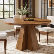 46.46-Inch Round Dining Table Modern Wooden Circle Kitchen Table for 2-4 People