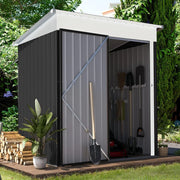 Lockable Metal Garden Storage Shed Outdoor Storage House Tool Sheds Shelf 5x3FT
