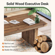 63 Inch Modern Solid Wood Executive Desk Large Rectangular Office Computer Desk