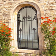 Framed Arched Mirror Wall Mounted Cast Iron Large Mirror Indoor Outdoor Garden