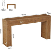 63 Inch Farmhouse Console Table, Long Narrow Wooden Entryway Table for Hallway