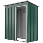 5 x 3ft Garden Storage Shed Sliding Door Sloped Roof Tool, Green