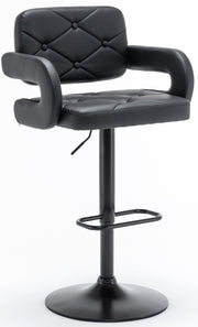 2 LARGE BAR STOOLS PLUSH SEAT GAS LIFT SWIVEL BREAKFAST KITCHEN BAR LARGE SEAT