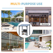 3 x 3m Wall Mounted Pergola Outdoor Aluminium Gazebo Patio Lean to Awning Deck
