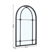 Large Metal Frame Arch Floral Window Garden Mirror Outdoor Indoor Glass Decor UK