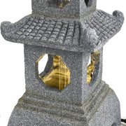 Solar Powered Garden Water Feature Outdoor Water Fountain Cascade with LED Light