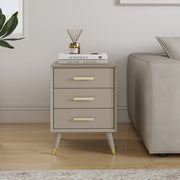 Pair of 3 Drawer Bedside Table - Oslo Taupe Range
